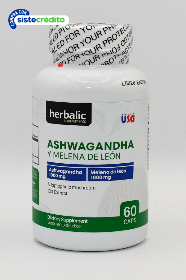 Ashawagandha & Melena de León X60 Capsulas Herbalic "ENVIO GRATIS"