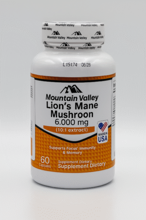 LIONS MANE MUSHROON 6.000 mg 60 Capsulas Mountain Valley
