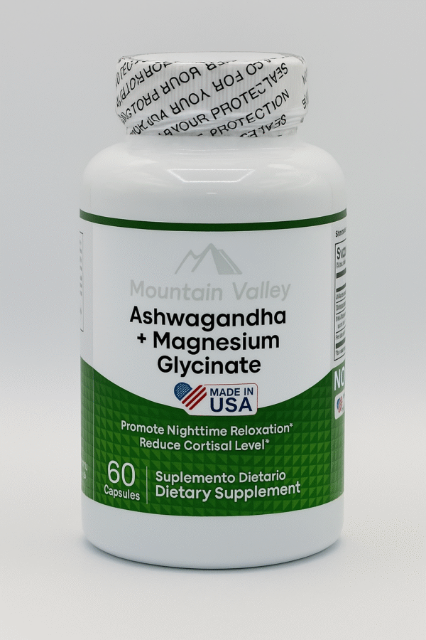 ASHWAGANDHA + MAGNESIUM GLYCINATE X60 Capsulas Mountain Valley