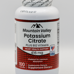 POTASSIUM CITRATE Plus B12 Vitamin 416 mg X100 Capsulas Mountain Valley