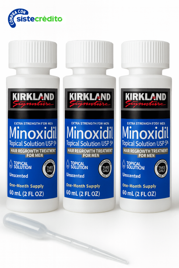Minoxidil Topical Solution USP 5% Kirkland X3 Frascos (180 ml) "ENVIO GRATIS"