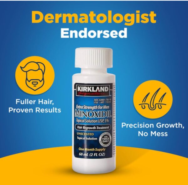 MINOXIDIL Topical Solution USP 5% Kirkland X12 Frascos (2 Cajas 720ml)