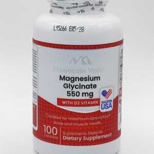 Magnesium Glycinate con Vitamin D3 550 mg x100 Capsulas Mountain Valley "ENVIO GRATIS"