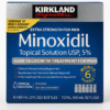 MINOXIDIL Topical Solution USP 5% Kirkland X12 Frascos (2 Cajas 720ml)