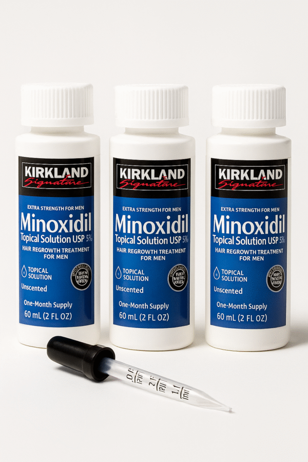 MINOXIDIL Topical Solution USP 5% Kirkland X3 Frascos (180 ml)