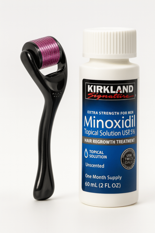 Minoxidil Kirkland Topical Solution USP 5% 60 ml + Derma Roller 0.5 mm "ENVIO GRATIS"