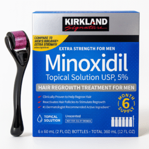 Minoxidil Kirkland Topical Solution USP 5% 360 ml + Derma Roller 0.5 mm "ENVIO GRATIS"