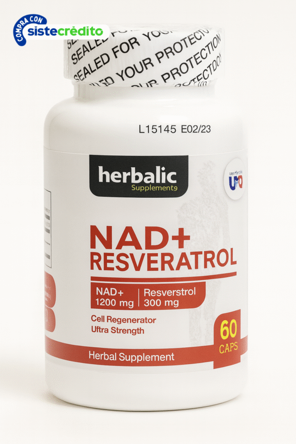 NAD 1200 mg + Resveratrol 300mg X60 Capsulas Herbalic